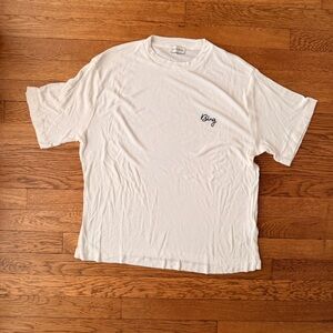 Anine Bing White Tee with Small Black Logo
